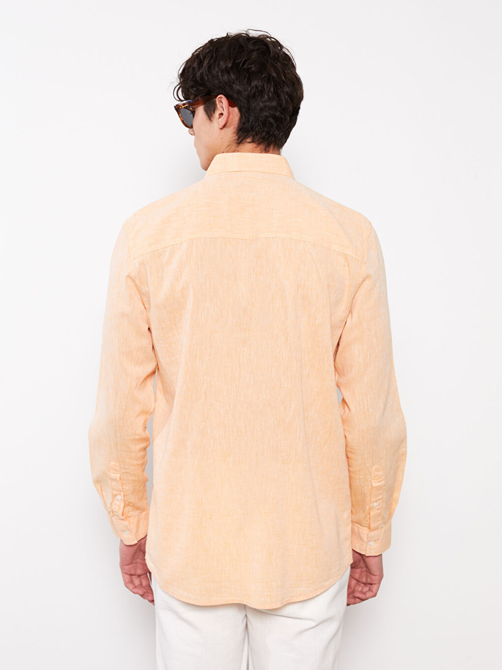 Regular Fit Long Sleeve Poplin Men's Shirt-4