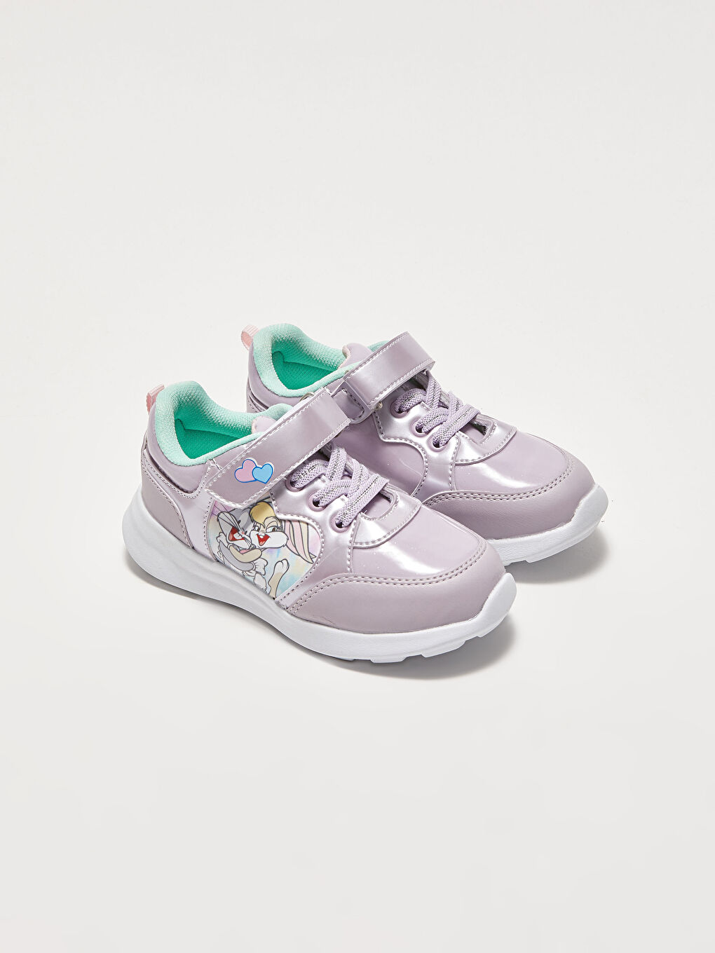 LCW STEPS Bugs Bunny Licensed Lace-Up and Velcro Girls' Sneakers -S2EE84Z4-G0W