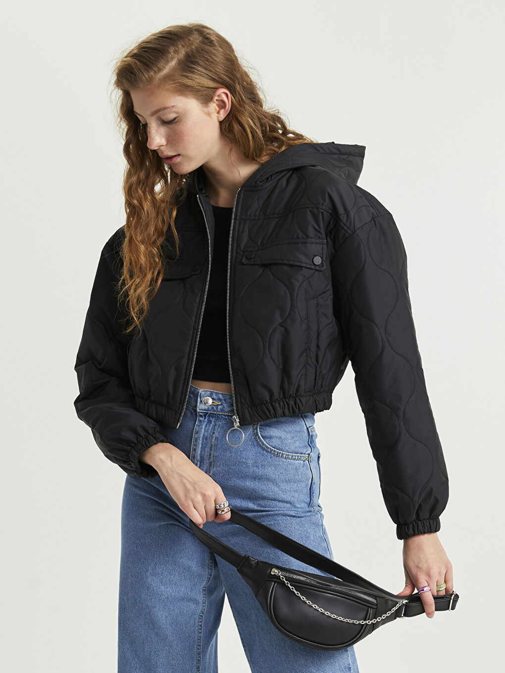 華織ページ LCW ACCESSORIES Leather Look Chain Detail Women's Waist Bag