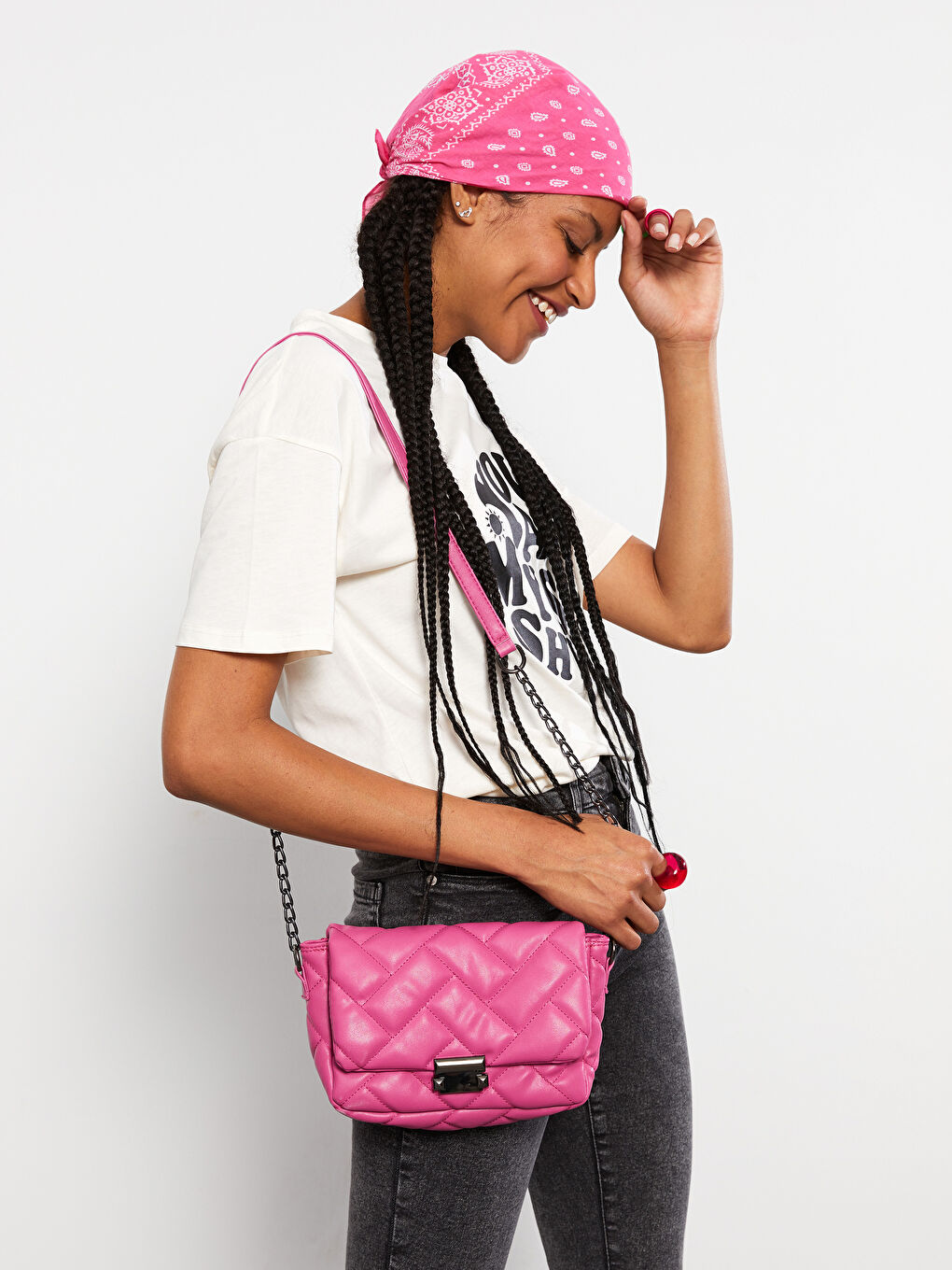 Сумка Кроссбоди из Искусственной Кожи с Цепочной Лямкой для Женщин-1