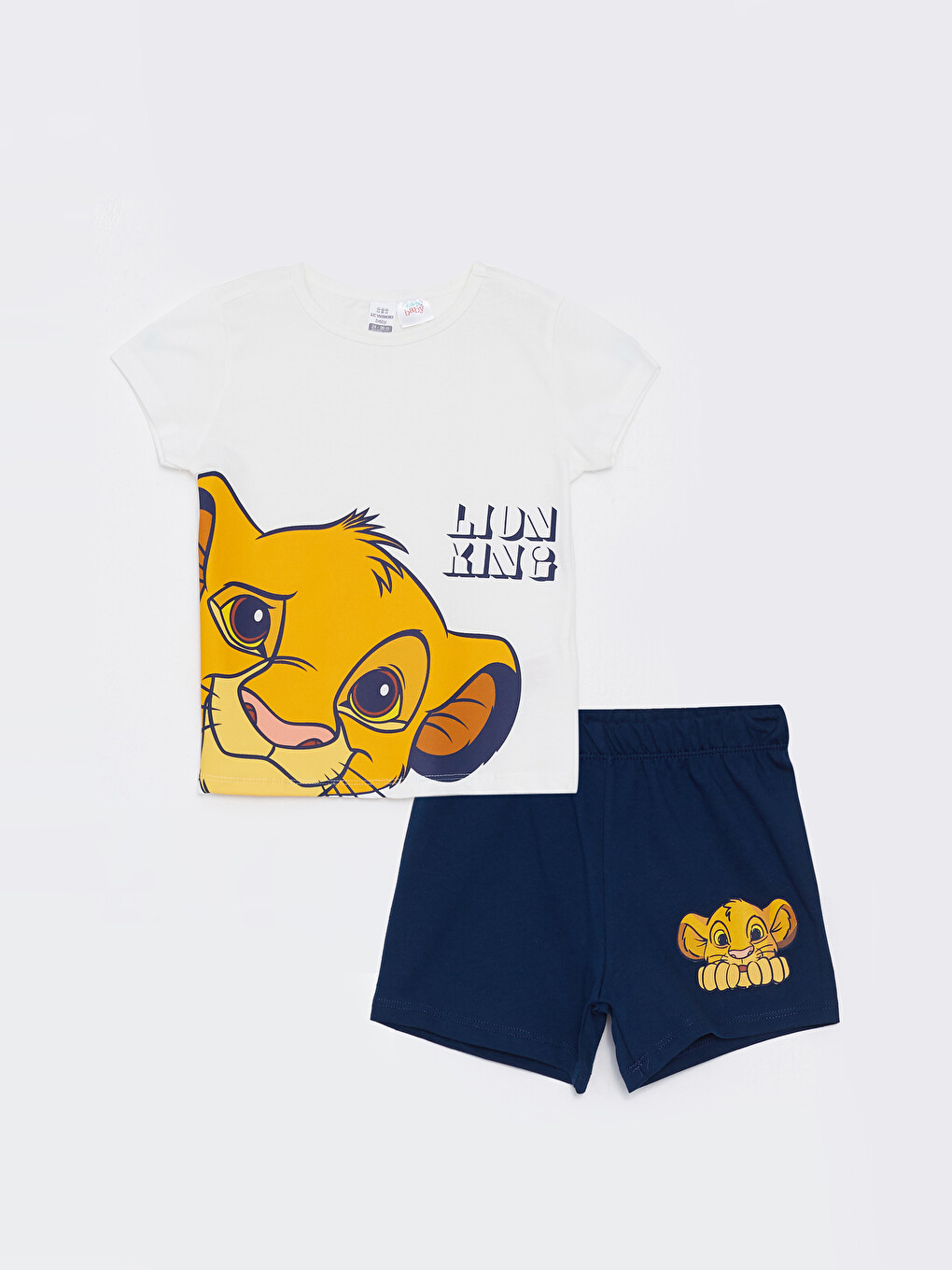 Ensemble de Pyjama Bébé Garçon Col Rond Manches Courtes Roi Lion Imprimé en Coton