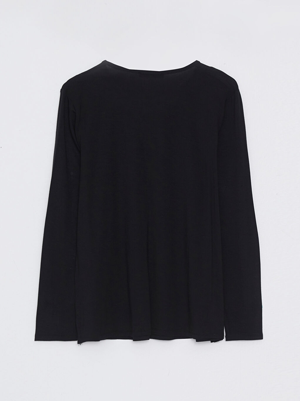 تيشيرت نسائي بأكمام طويلة وياقة دائرية مطبوع-6