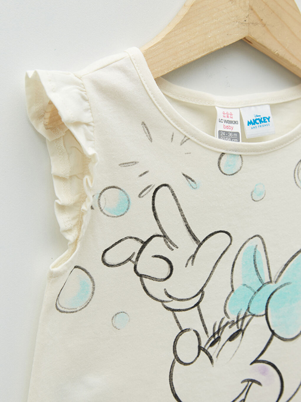 Crew Neck Minnie Mouse Printed Baby Girls' T-Shirt-2