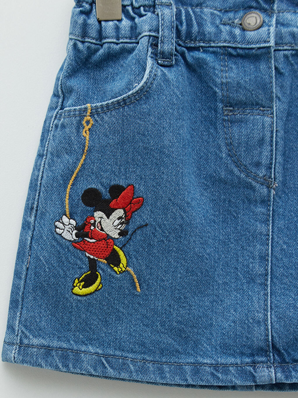 Elastic Waist Minnie Mouse Embroidered Baby Girl Skirt-2