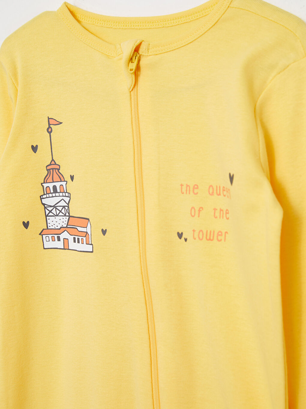 Sarı Bisiklet Yaka Uzun Kollu İstanbul Baskılı Kız Bebek Tulum 2'li-3