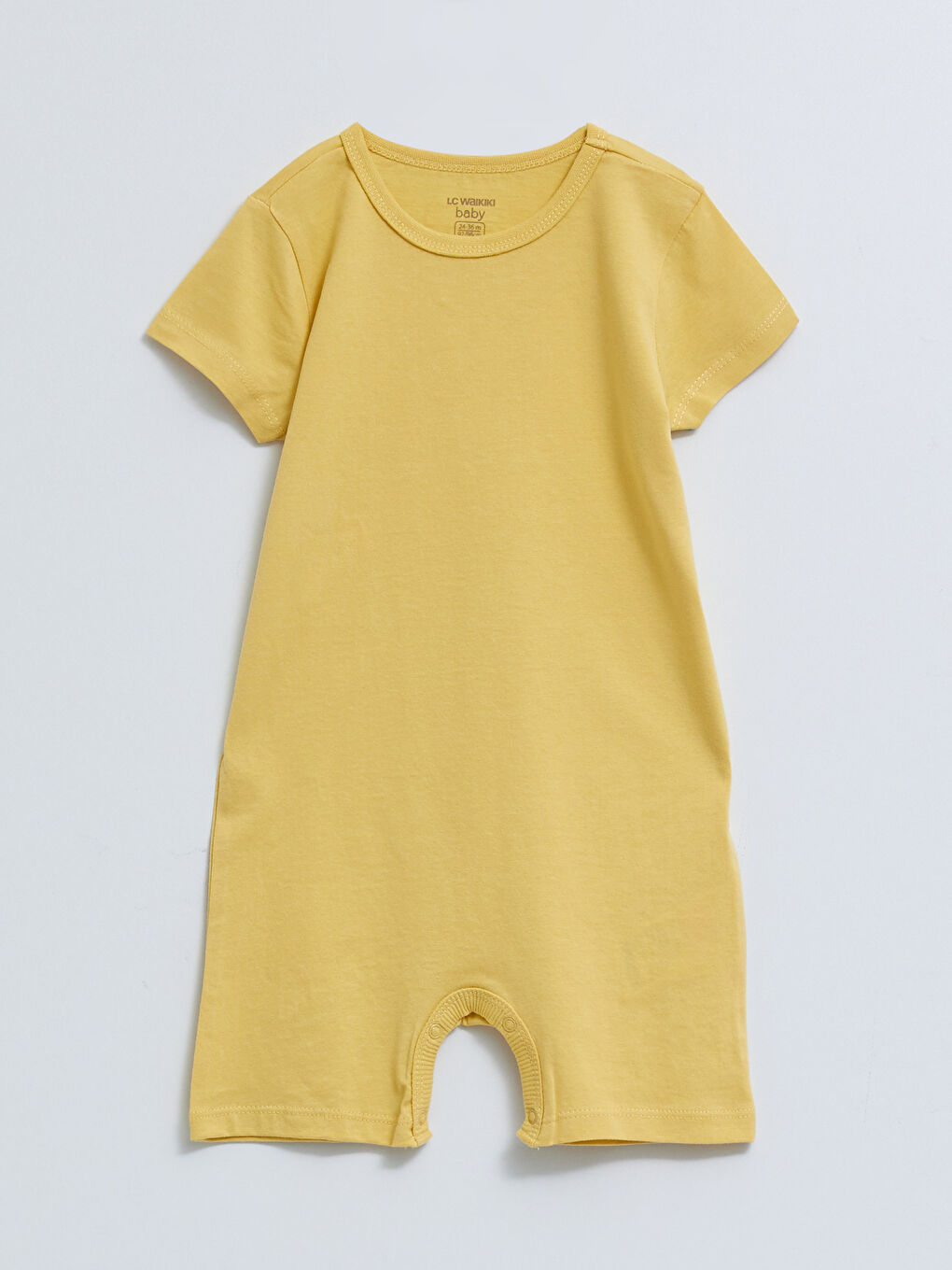 Ekru Bisiklet Yaka Kısa Kollu Baskılı Pamuklu Erkek Bebek Tulum 3'lü-2