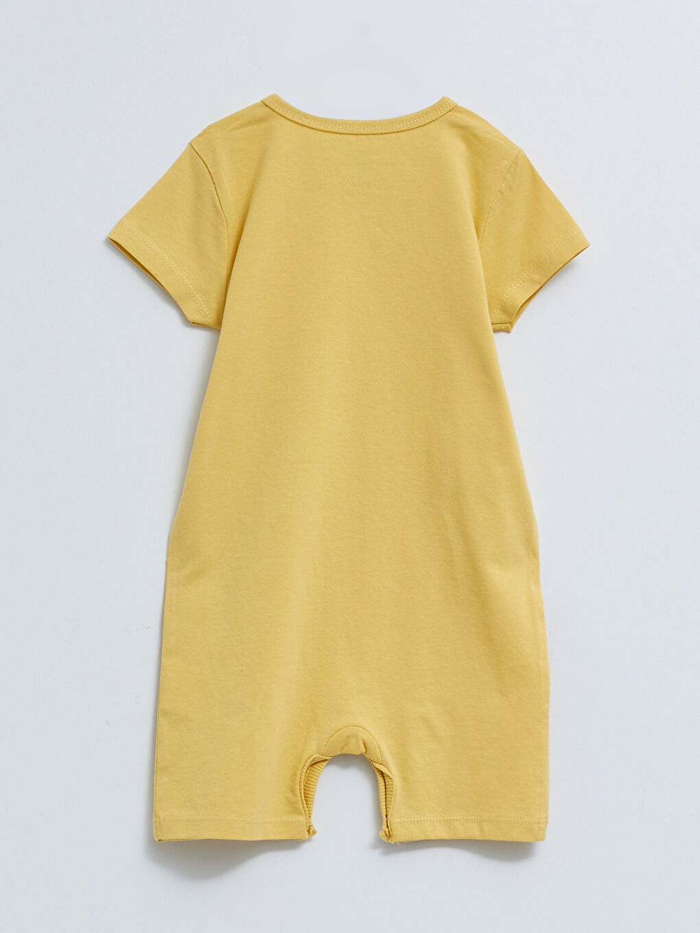 Ekru Bisiklet Yaka Kısa Kollu Baskılı Pamuklu Erkek Bebek Tulum 3'lü-5