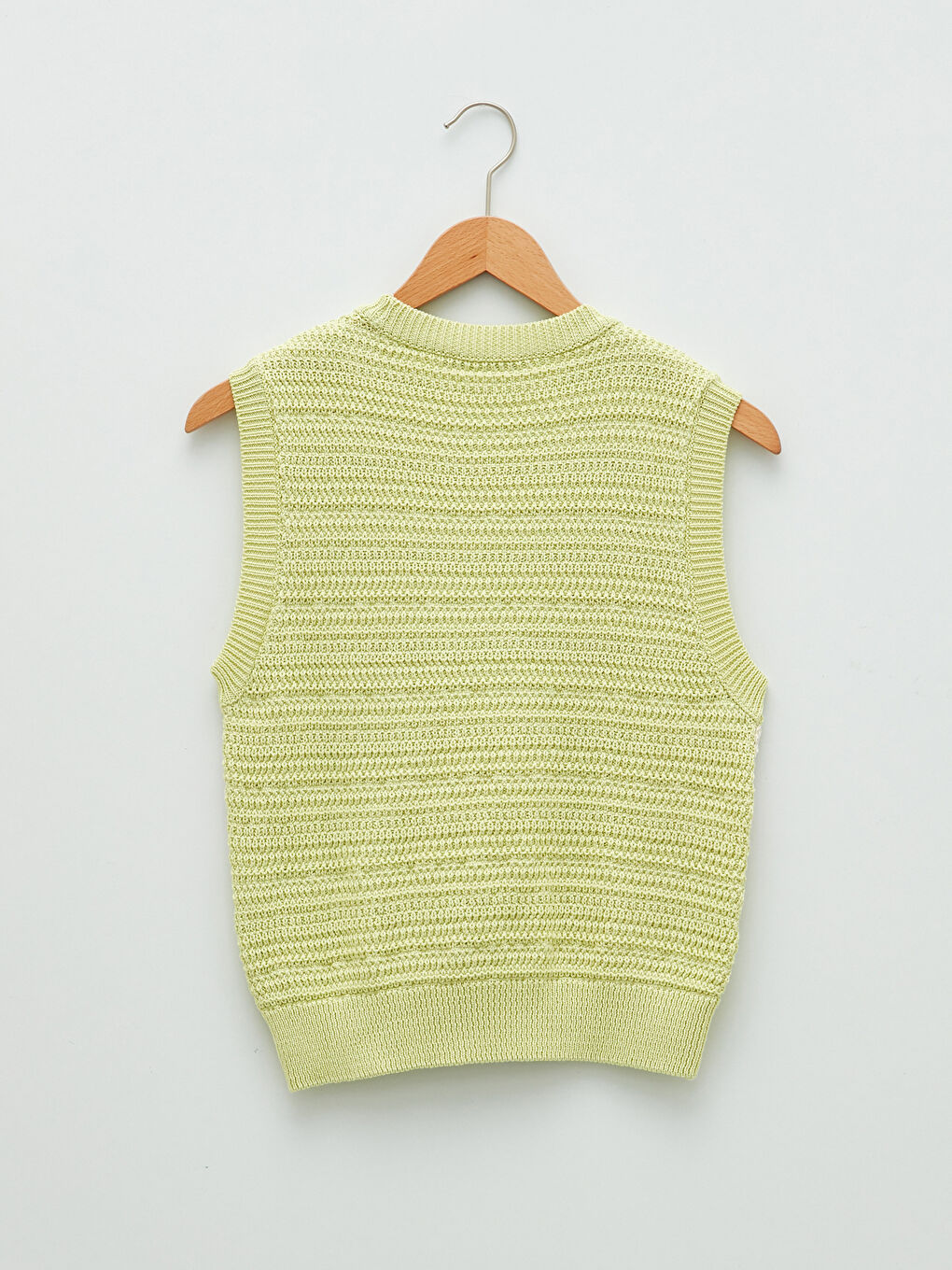 Yeşil Bisiklet Yaka Nakışlı Kadın Triko Süveter-7