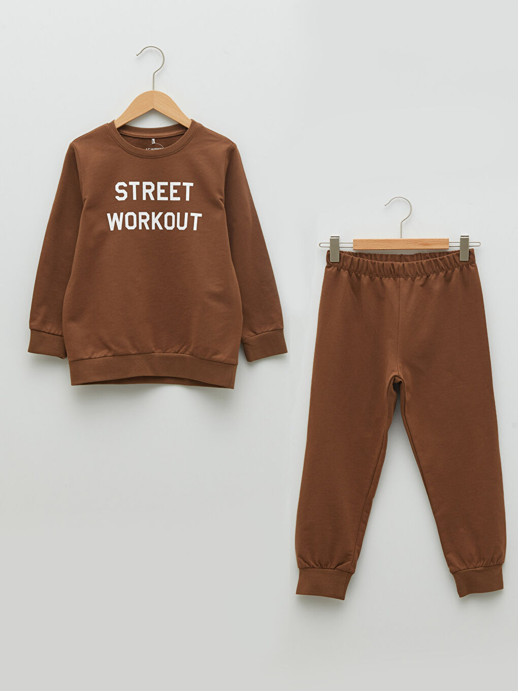 Crew Neck Printed Long Sleeve Boys' Pyjama Set