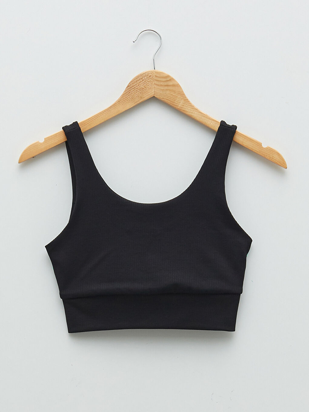 Siyah Düz U Yaka Kadın Spor Büstiyer-5