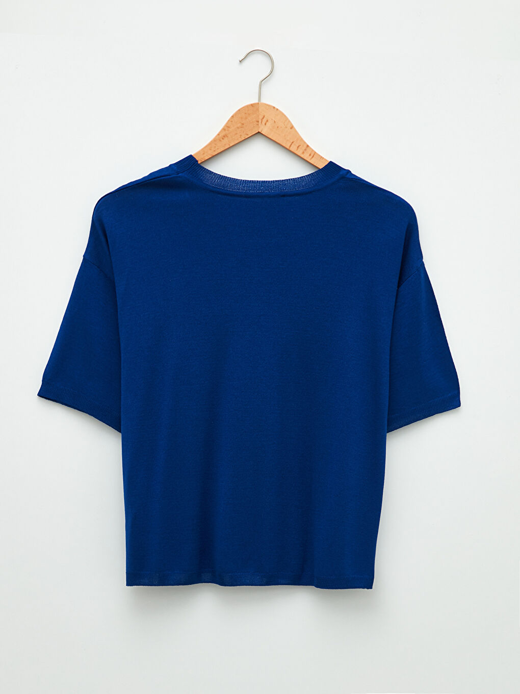 Lacivert Bisiklet Yaka Kadın Triko Kazak-6