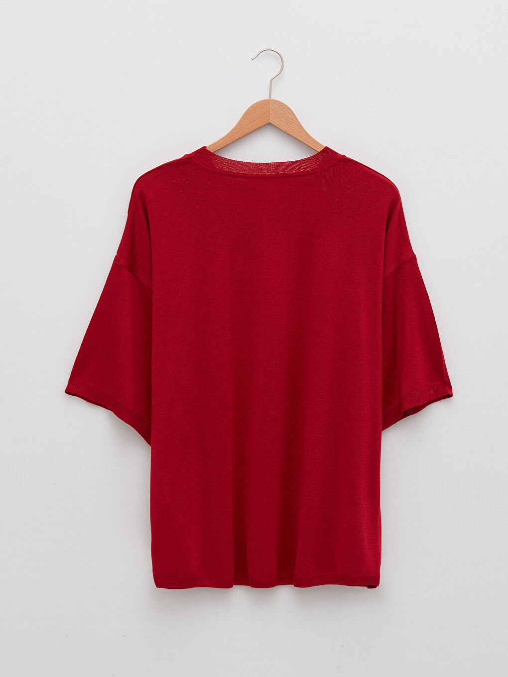 Kırmızı Bisiklet Yaka Kadın Triko Kazak-6