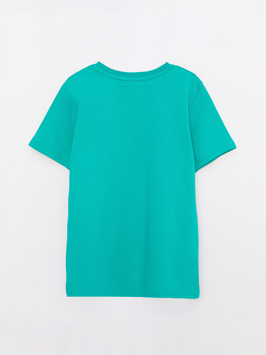 Yeşil Bisiklet Yaka Baskılı Kısa Kollu Pamuklu Erkek Çocuk Tişört-1