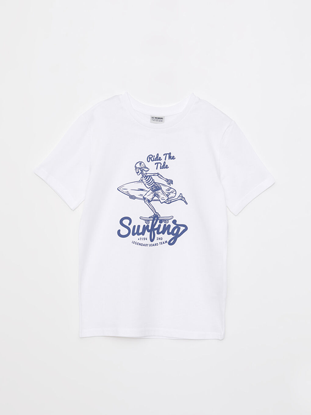 Crew Neck Printed Short Sleeve Cotton Boy T-shirt-3