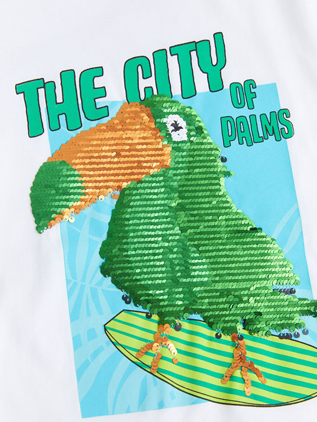 Crew Neck Printed Double Sided Sequined Short Sleeve Cotton Boy T-Shirt-4