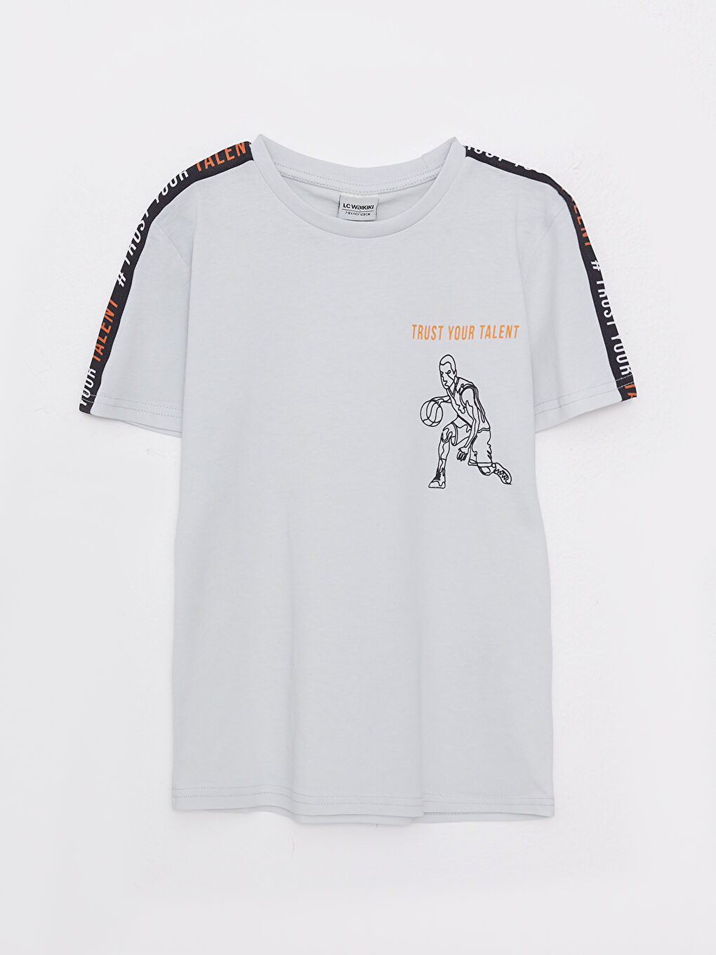 Crew Neck Printed Short Sleeve Cotton Boy T-shirt