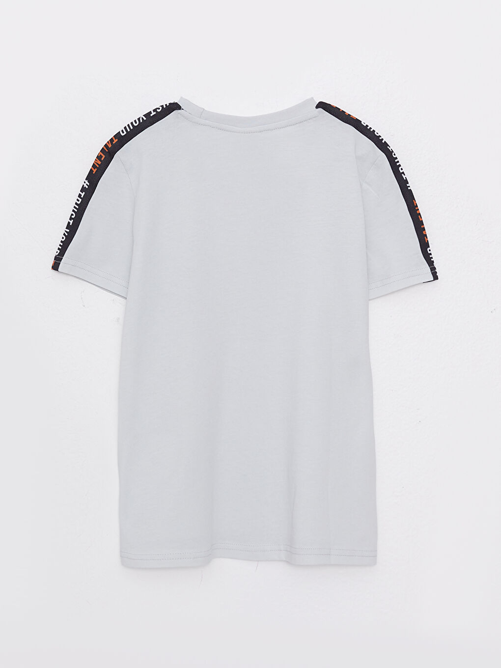 Crew Neck Printed Short Sleeve Cotton Boy T-shirt-1