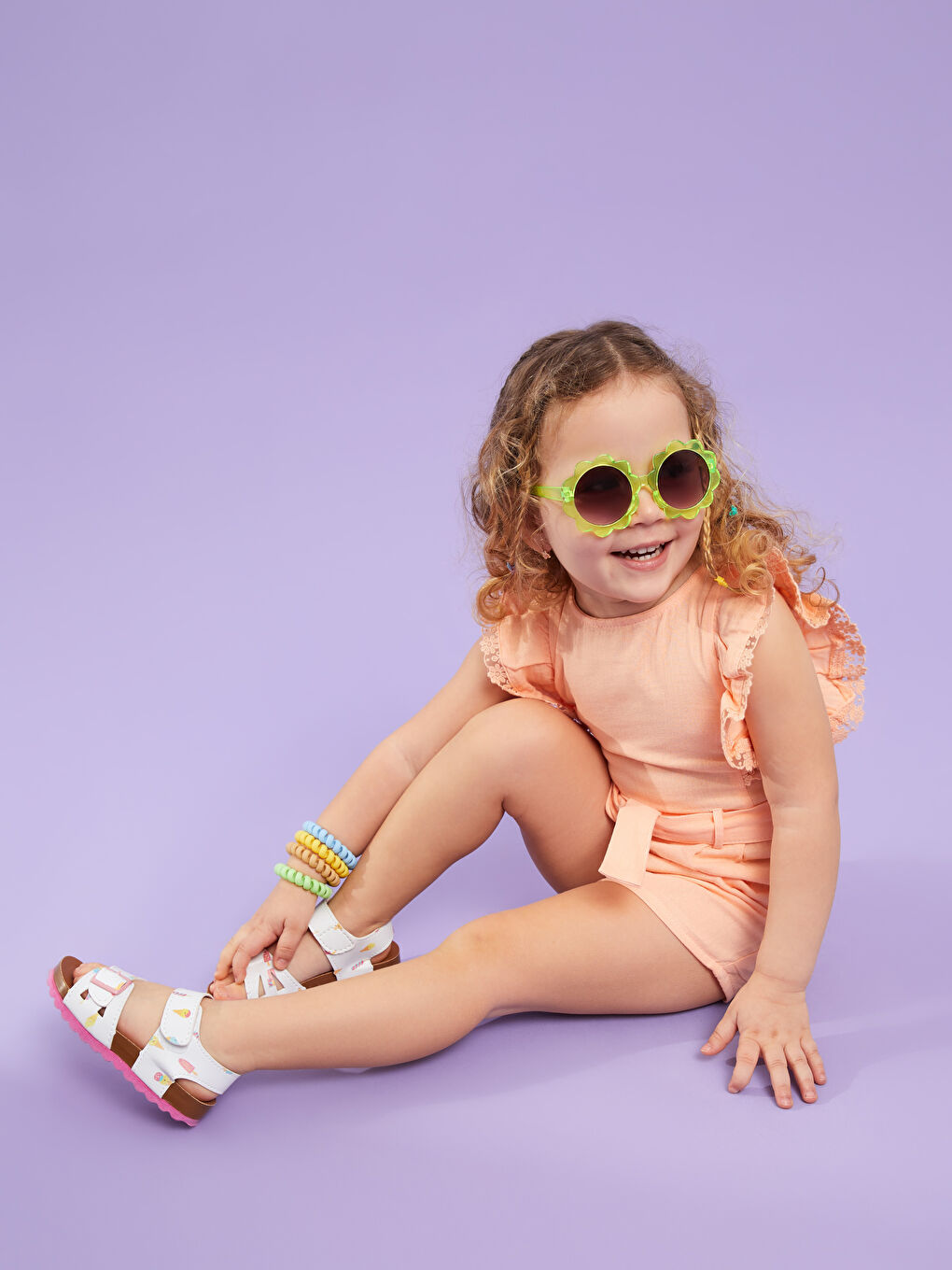 Crew Neck Short Sleeve Basic Cotton Baby Girl Slippers-2