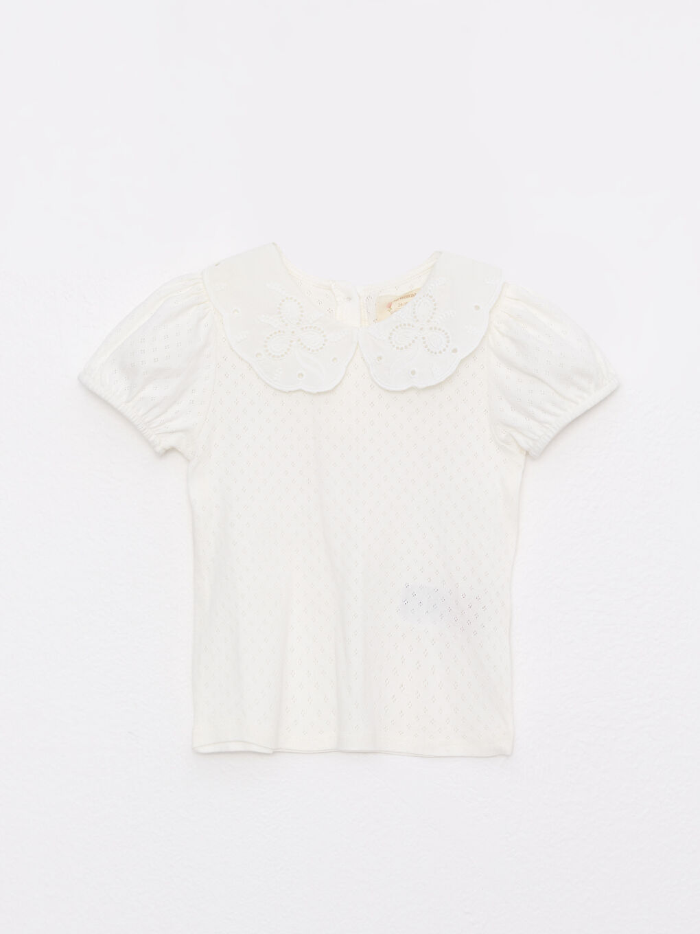 Baby Collar Short Sleeve Basic Cotton Baby Girl T-Shirt -S2EG77Z1-FDU