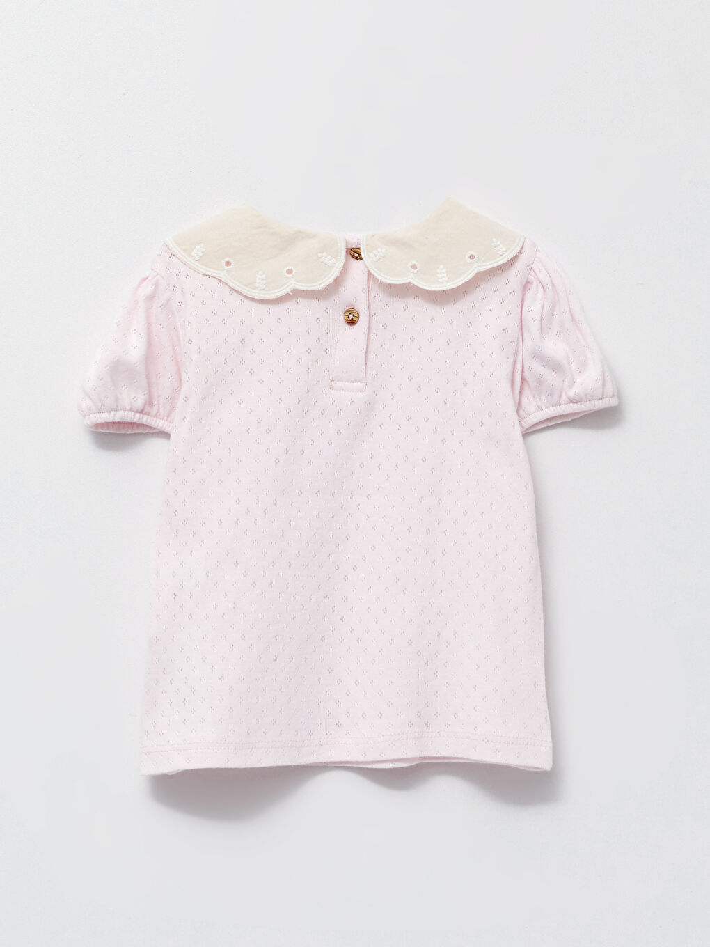 Baby Collar Short Sleeve Cotton Baby Girl T-Shirt-1