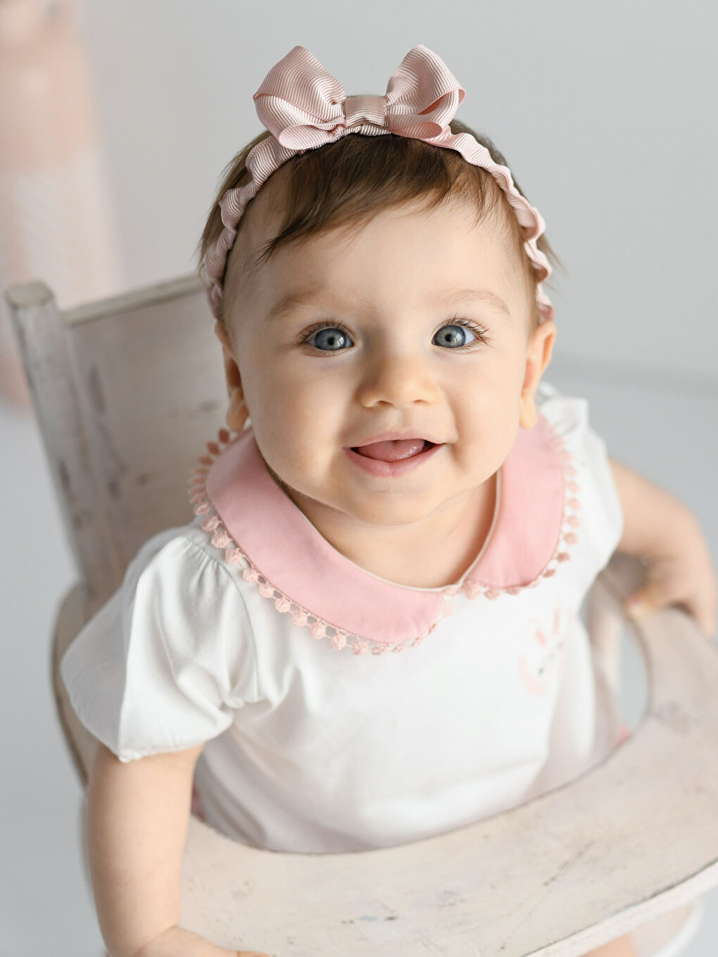 Ekru Bebe Yaka Kısa Kollu Baskılı Pamuklu Kız Bebek Tişört ve Şort 2'li Takım-1