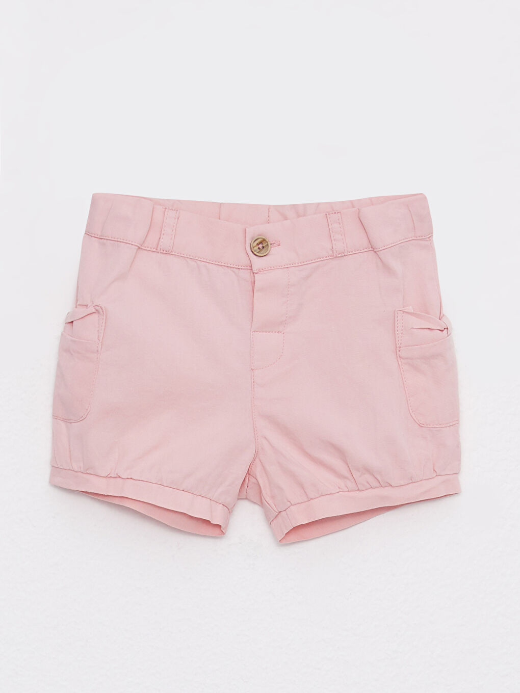 Ekru Bebe Yaka Kısa Kollu Baskılı Pamuklu Kız Bebek Tişört ve Şort 2'li Takım-7