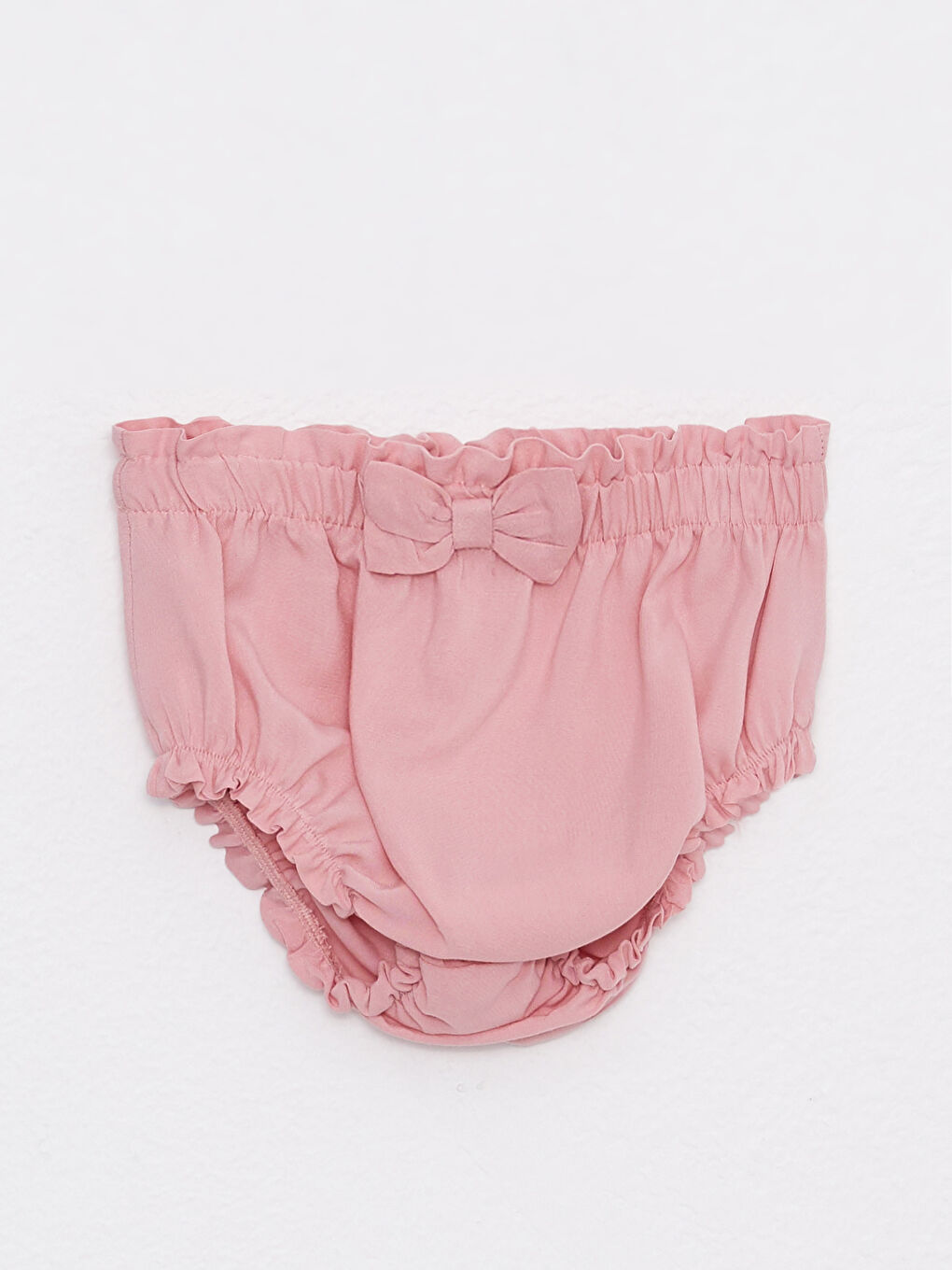 Pembe Bebe Yaka Kısa Kollu Kız Bebek Elbise ve Külot 2'li Takım-8