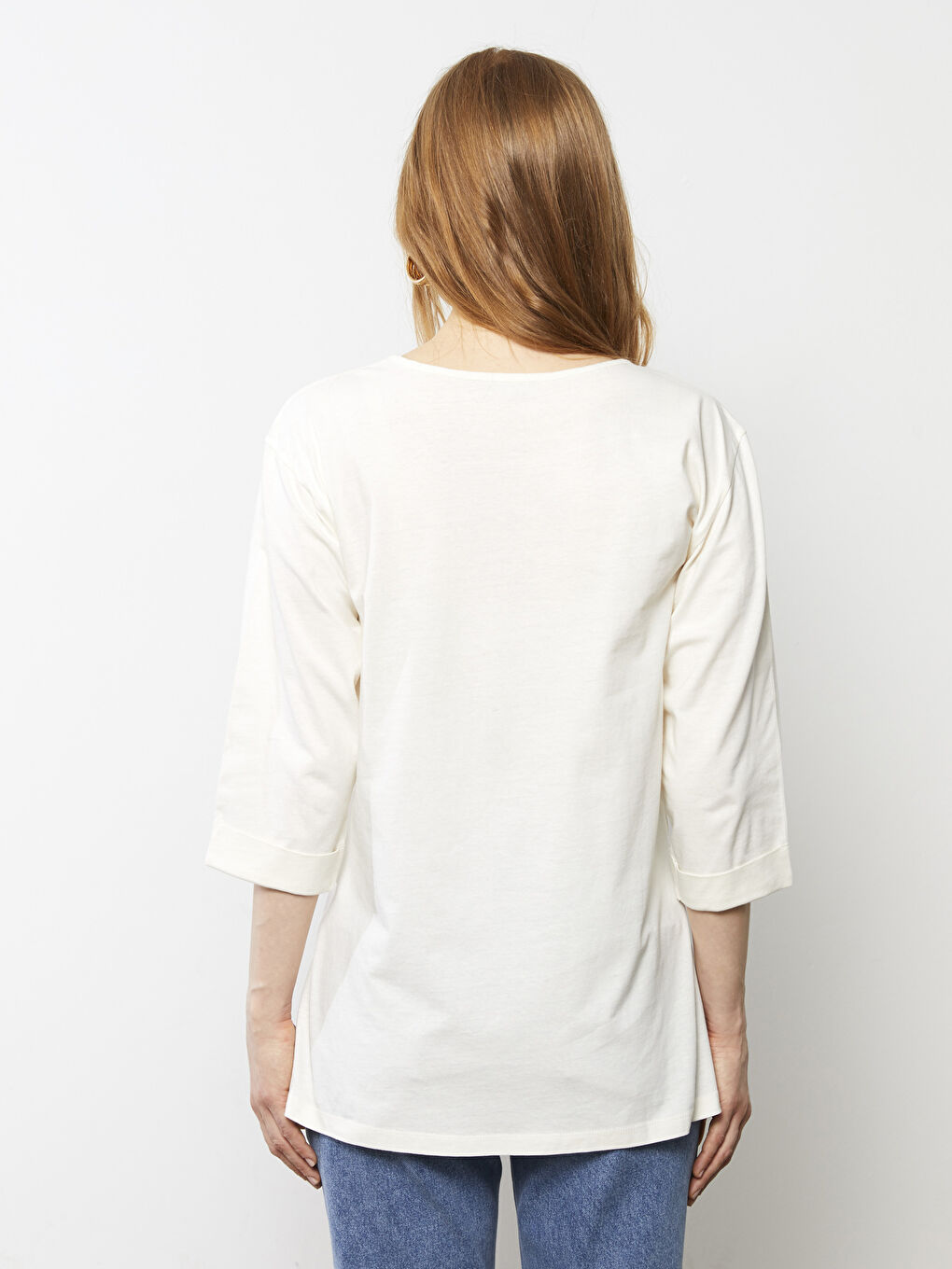 LCWAIKIKI Classic Rundhalsausschnitt Regulär Baumwolle T-Shirt für Damen -S2EH35Z8-FEW