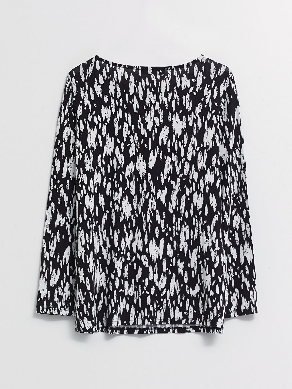 Rundhalsausschnitt Gemustertes Langarm T-Shirt für Damen-6