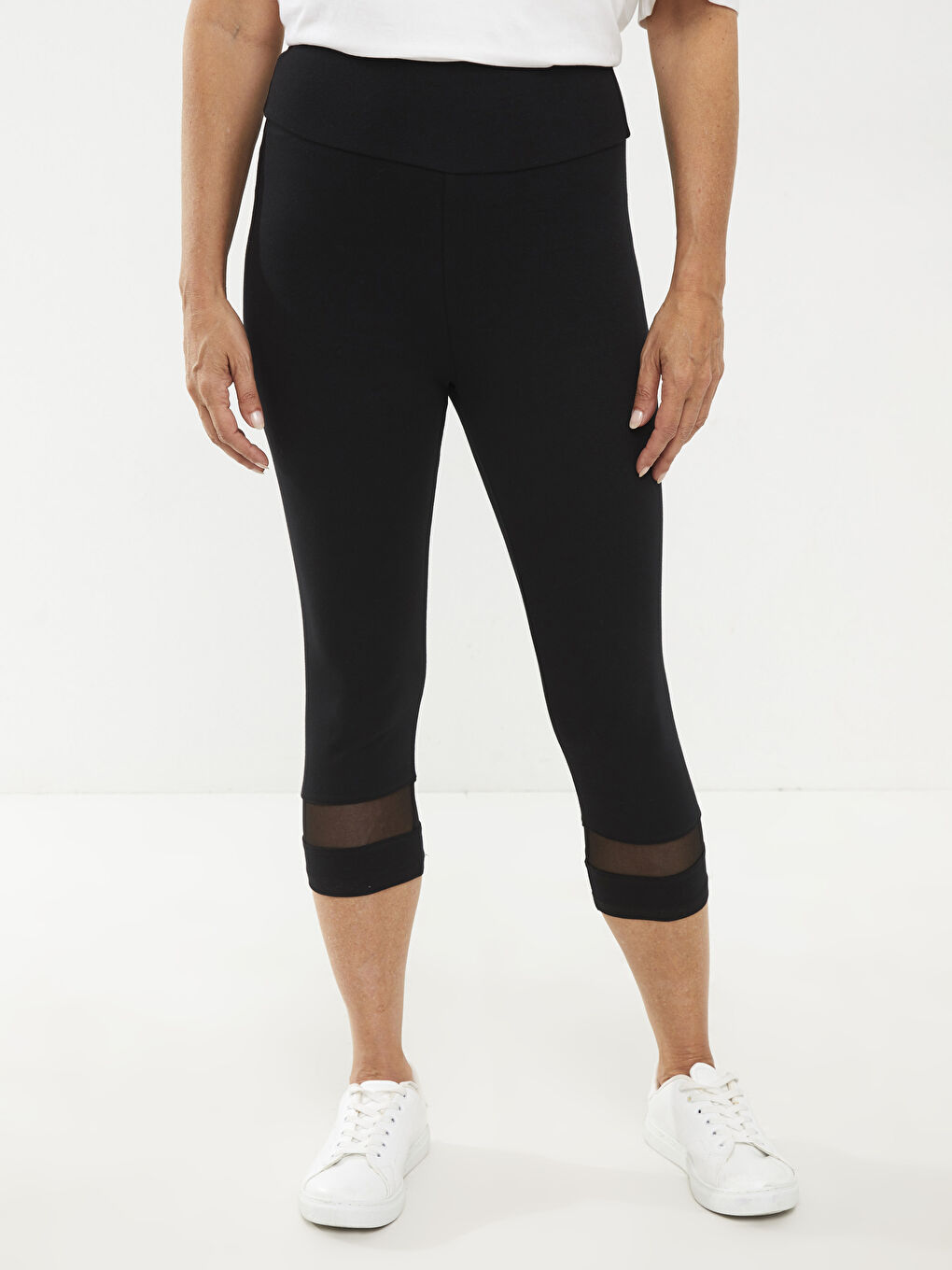 Women's Elasticated Waist Plain Leggings-2