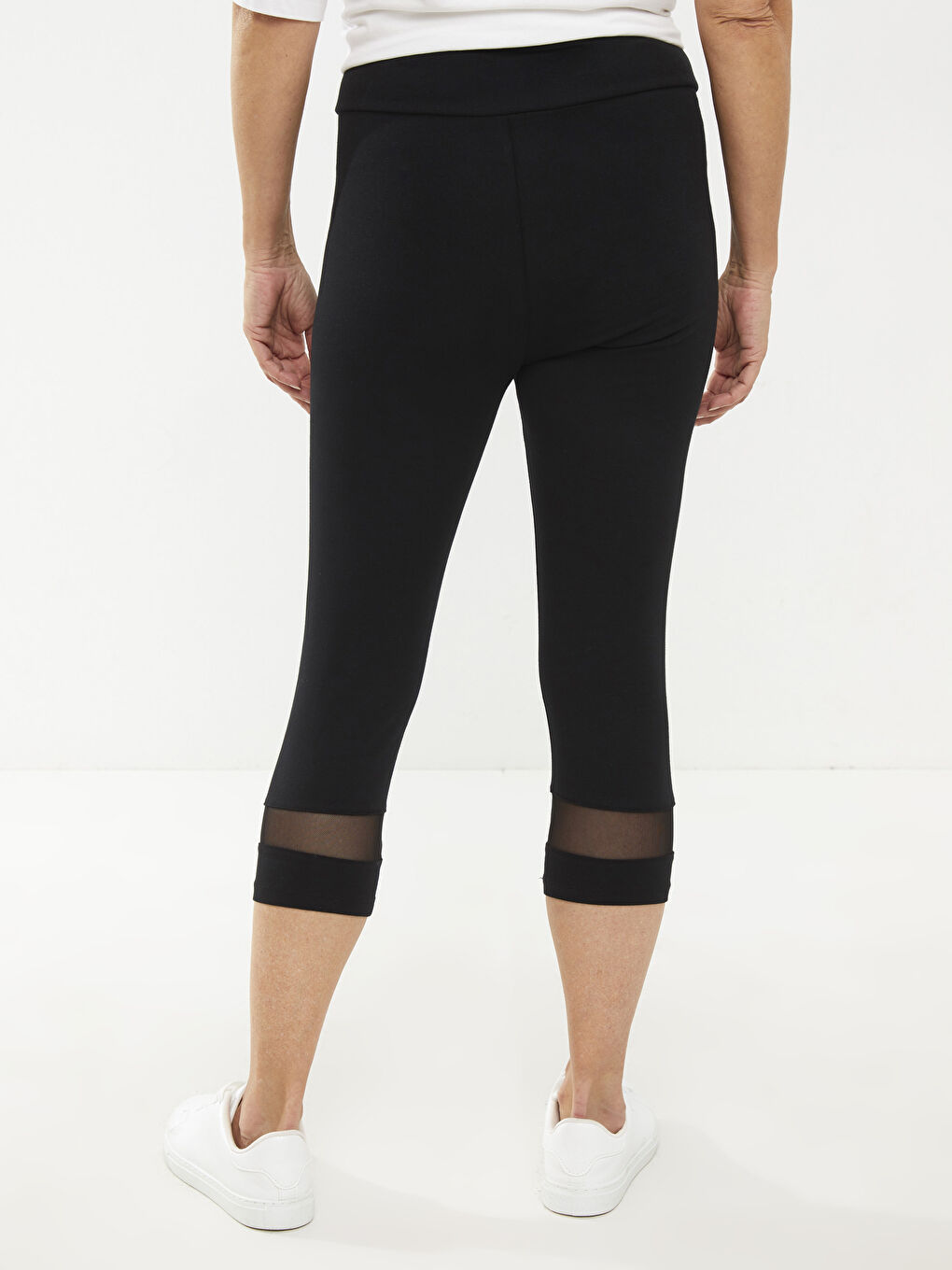 Women's Elasticated Waist Plain Leggings-4