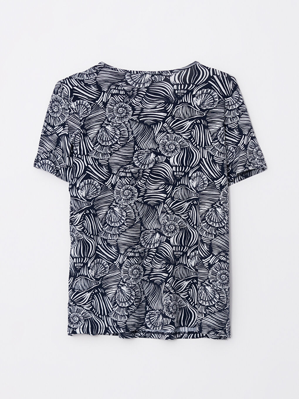 Футболка с V-образным вырезом, цветочным принтом и коротким рукавом для женщин-6