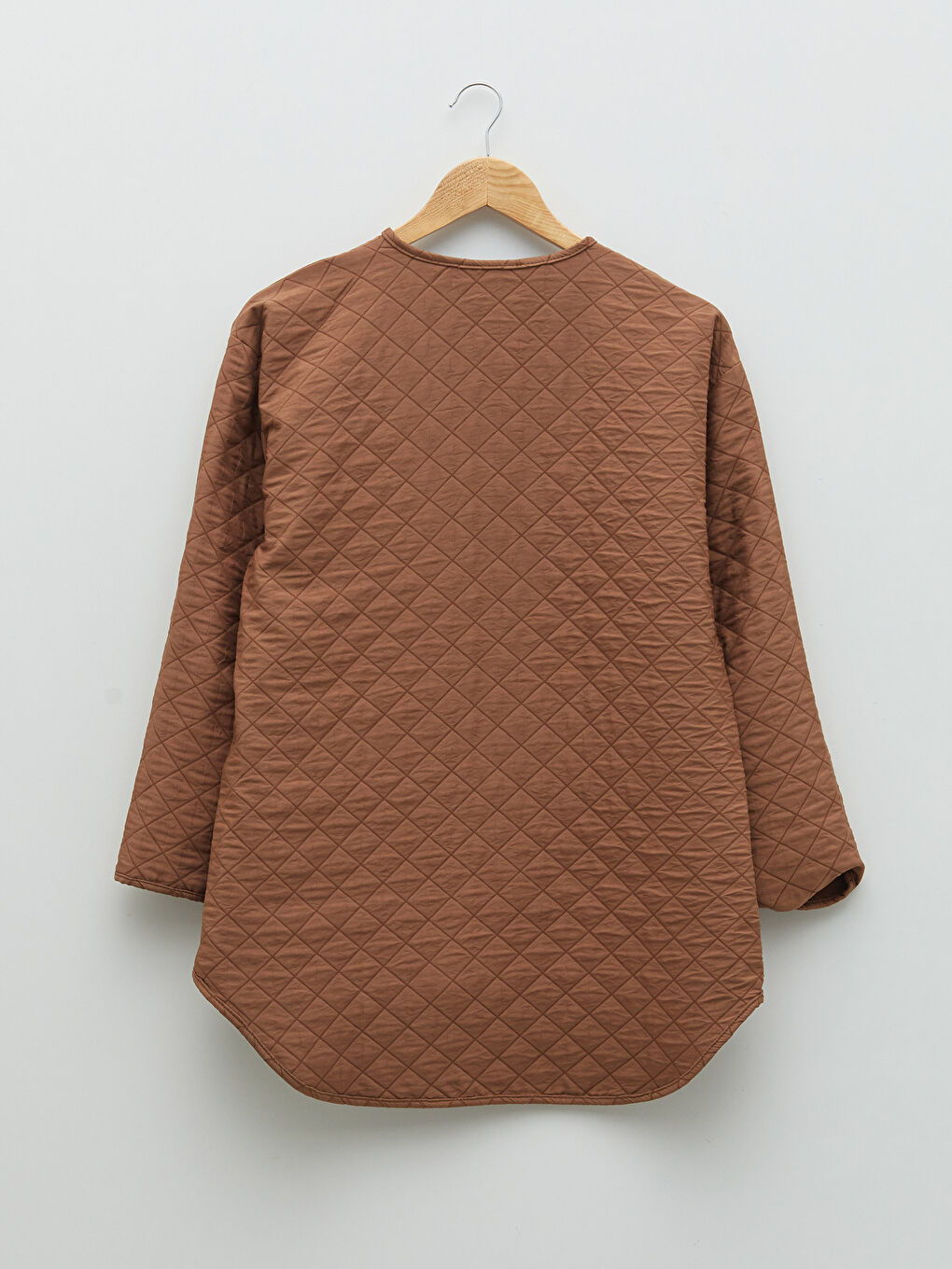 Palton pentru Femei cu Guler Rotund, Model Matlasat, Mânecă Lungă-7