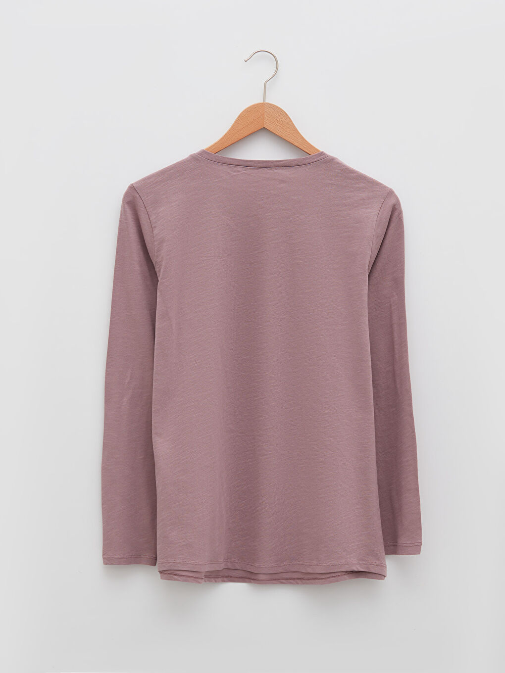 Lila Bisiklet Yaka Payet Nakışlı Uzun Kollu Kadın Tişört-6