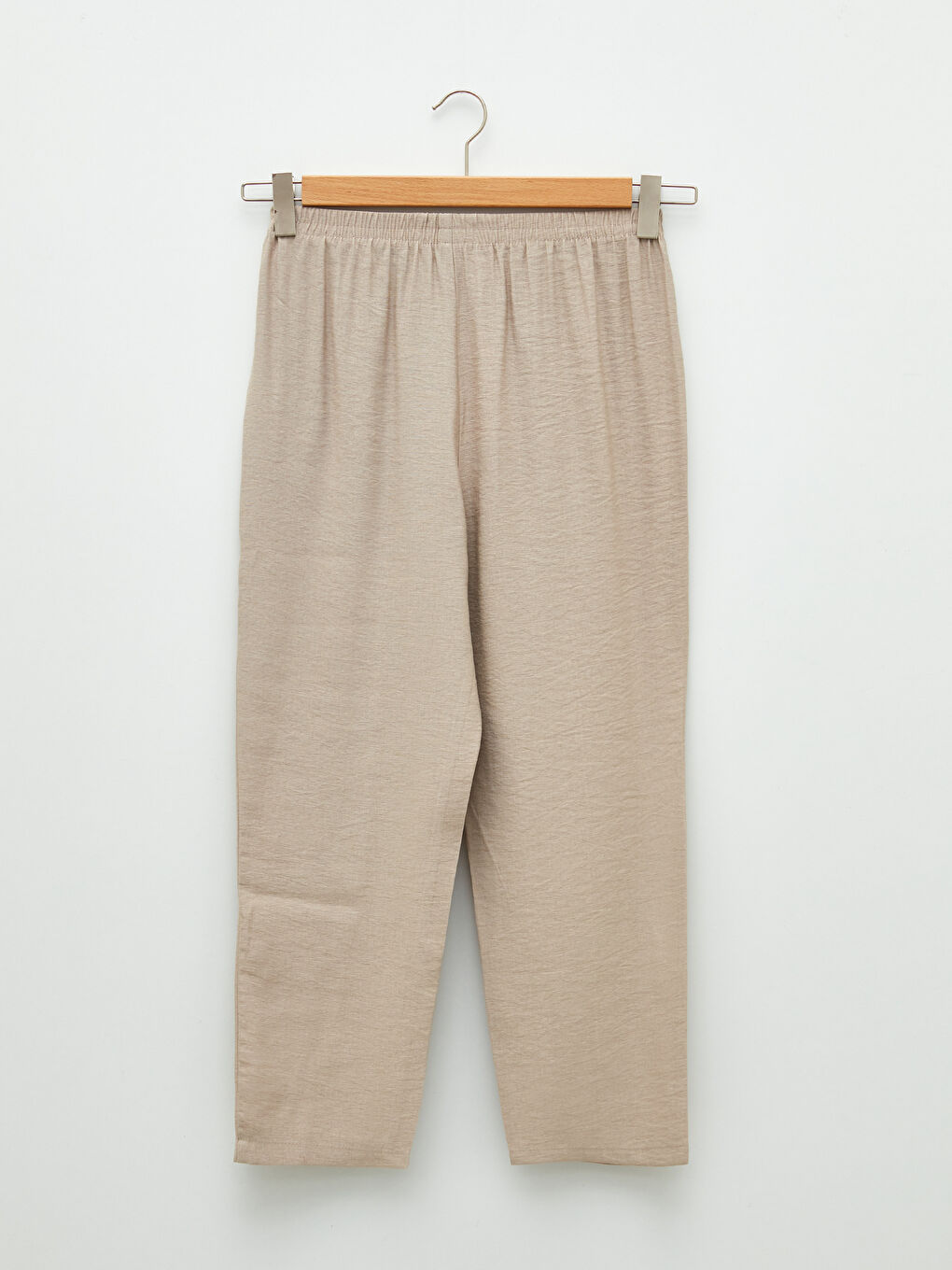 بنطلون سادة بوسط مطاطي واسع للسيدات-6