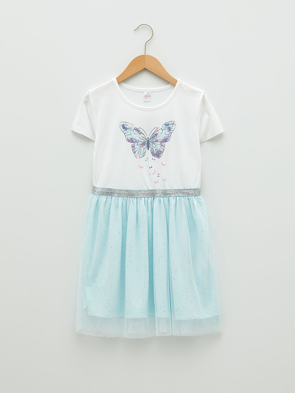 LC Waikiki Crew Neck Printed Short Sleeve Girls' Dress -S2EI32Z4-QWV