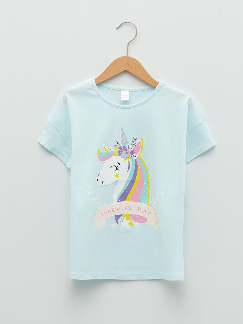 LCW Kids Crew Neck Printed Short Sleeve Girls' Pyjama Set -S2EI35Z4-QWV