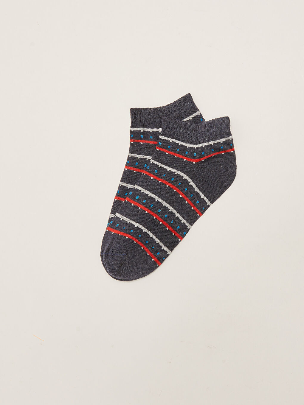 Kırmızı Desenli Erkek Patik Çorap