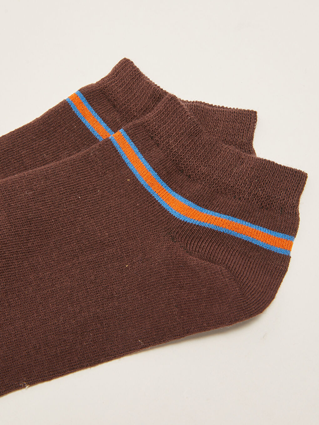 Kahverengi Çizgili Erkek Patik Çorap-2