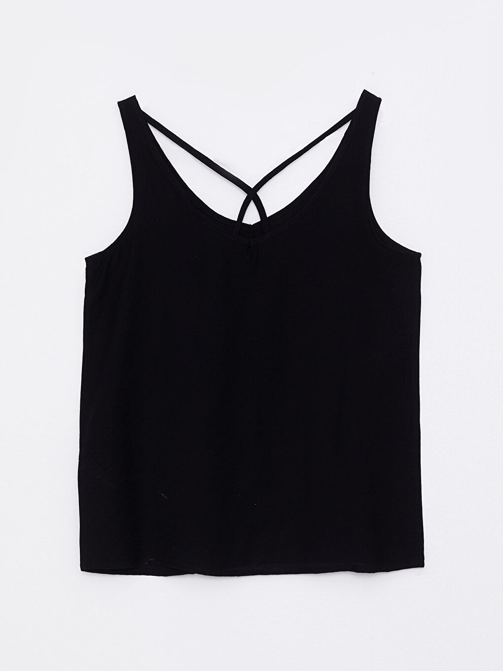 V Neck Strapped Straight Back Detailed Women's Blouse-5