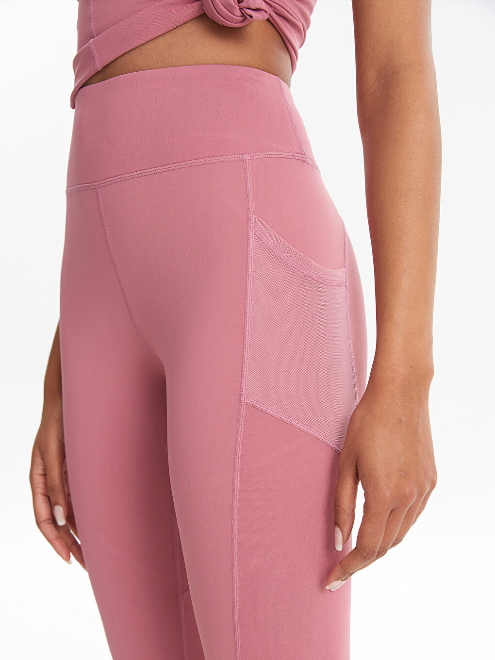 Women's Elasticated Waist Plain Sports Leggings-2