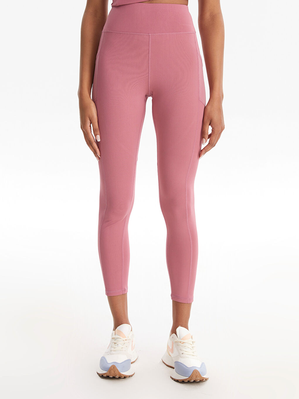 Women's Elasticated Waist Plain Sports Leggings-3