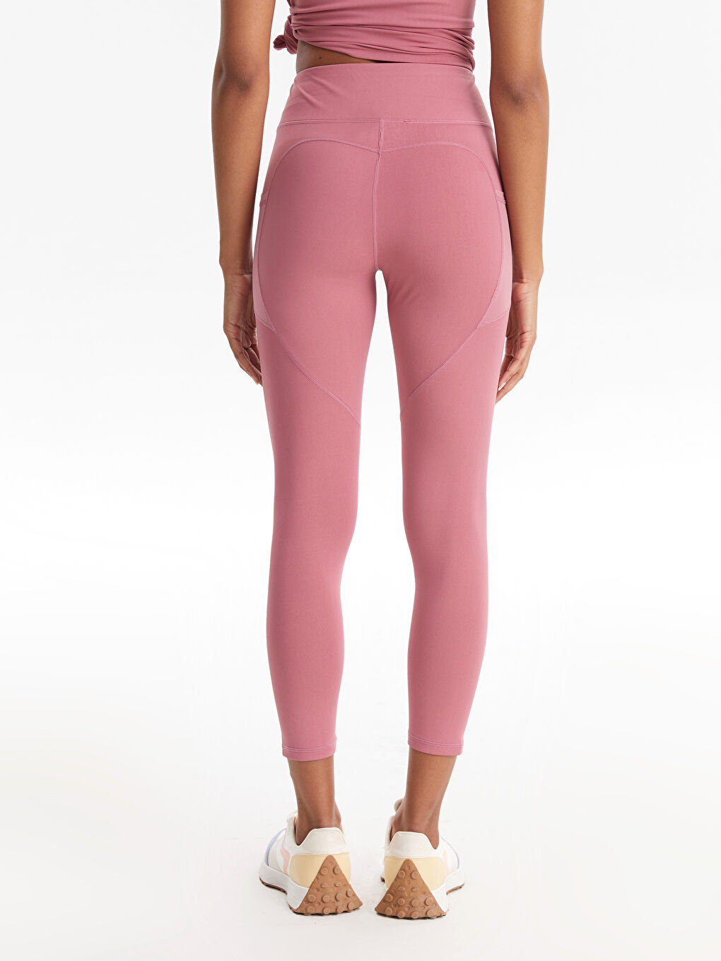 Women's Elasticated Waist Plain Sports Leggings-4