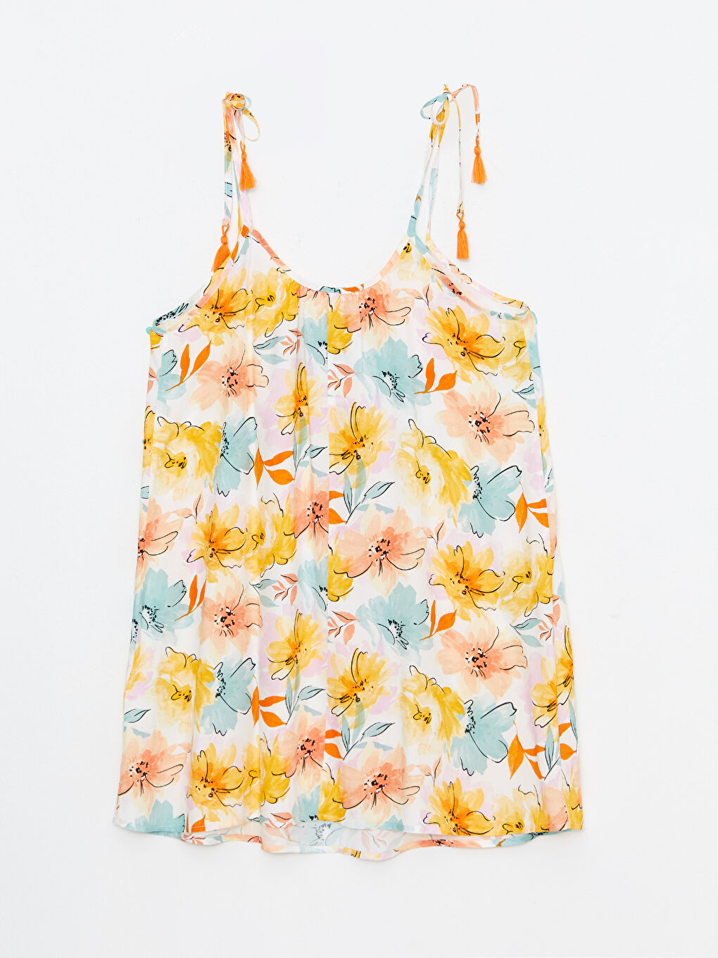 Женское пляжное платье с U-образным вырезом и цветочным принтом без бретелек-6