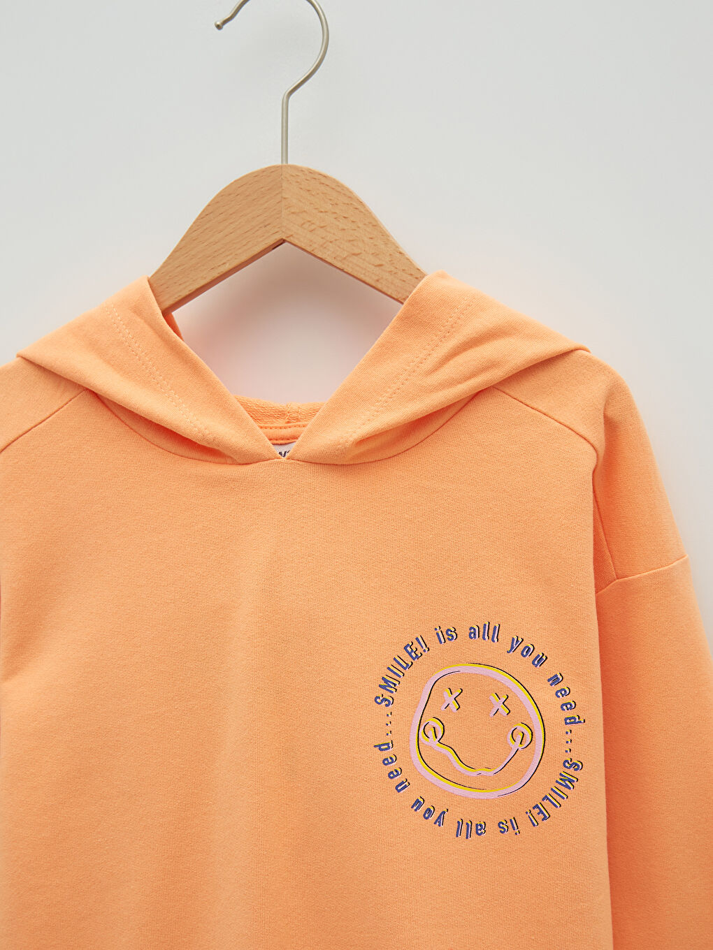 Hooded Printed Long Sleeve Girls' Sweatshirt-1