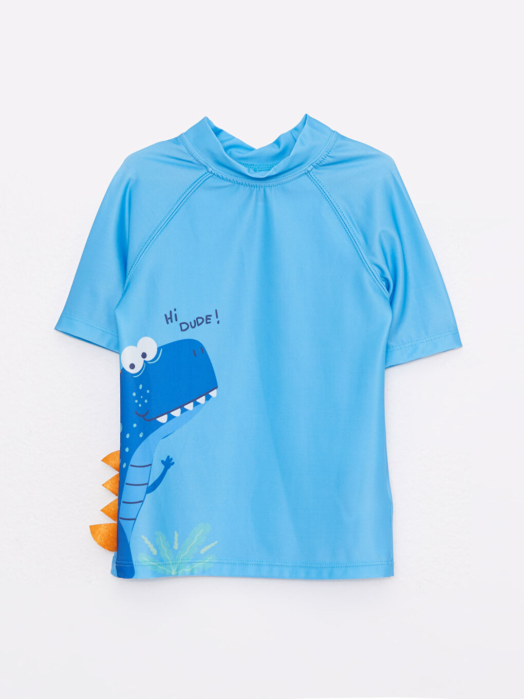 Turkuaz Kısa Kollu Baskılı Erkek Bebek Yüzme Üst ve Şort 2'li Takım-1