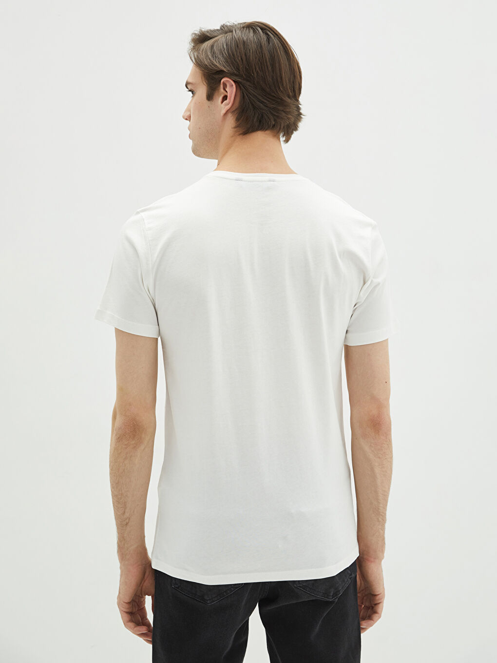 Crew Neck Short Sleeve Printed Combed Cotton Men's T-shirt-5