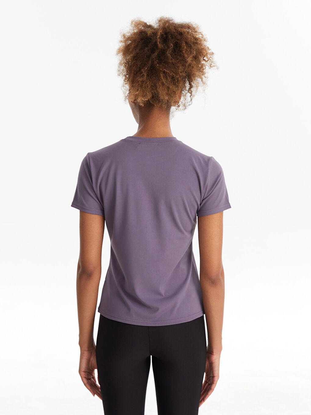 تي شيرت نساء كم قصير بسيط كول مدور-4