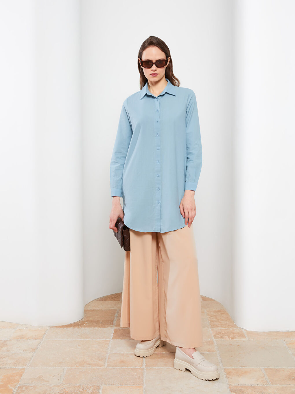 Plain Poplin Women's Shirt Tunic