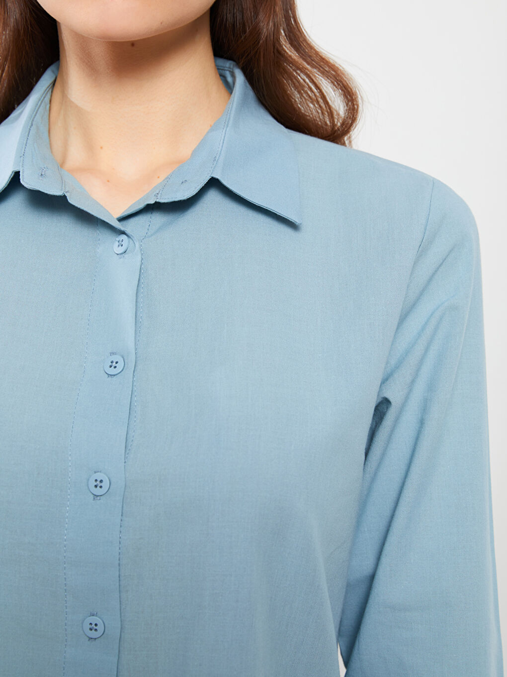 Plain Poplin Women's Shirt Tunic-4